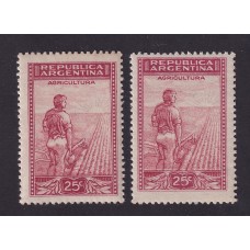 ARGENTINA 1935 GJ 808 ESTAMPILLAS NUEVAS MINT GRANULADO LADO MAYOR Y LADO MENOR U$ 42,25